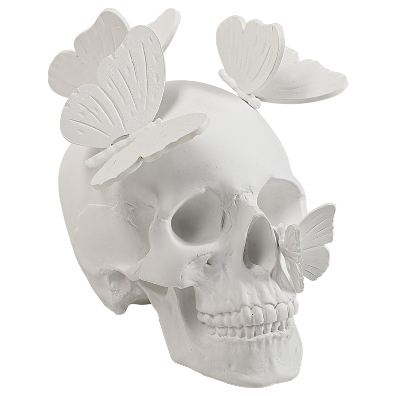 Статуэтка Skull with butterflies white Белый Статуэтка Skull with butterflies white Белый в Барнауле | Loft Concept