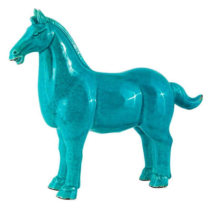 Фигурка керамика синяя лошадь Blue Horse Бирюзовый Фигурка керамика синяя лошадь Blue Horse Бирюзовый в Барнауле | Loft Concept