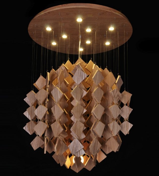 Люстра Wooden Glowworm Quadro Люстра Wooden Glowworm Quadro в Барнауле | Loft Concept