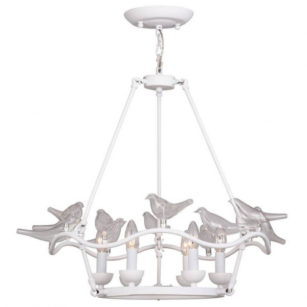 Люстра Dove Chandelier Glass Bird 6 White Белый Люстра Dove Chandelier Glass Bird 6 White Белый в Барнауле | Loft Concept