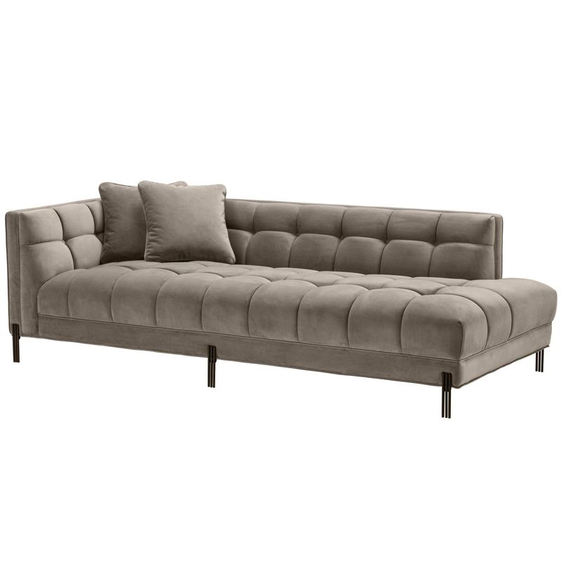 Кушетка Eichholtz Lounge Sofa Sienna Left greige Бежево-серый Темная бронза Кушетка Eichholtz Lounge Sofa Sienna Left greige Бежево-серый Темная бронза в Барнауле | Loft Concept