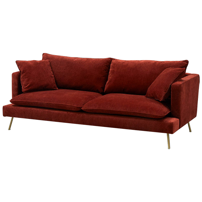 Диван Lambert Sofa Red Красный Красный Золотой Диван Lambert Sofa Red Красный Красный Золотой в Барнауле | Loft Concept