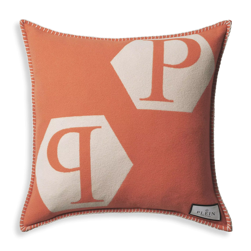 Подушка Philipp Plein Cushion Cashmere Orange Оранжевый Белый Подушка Philipp Plein Cushion Cashmere Orange Оранжевый Белый в Барнауле | Loft Concept