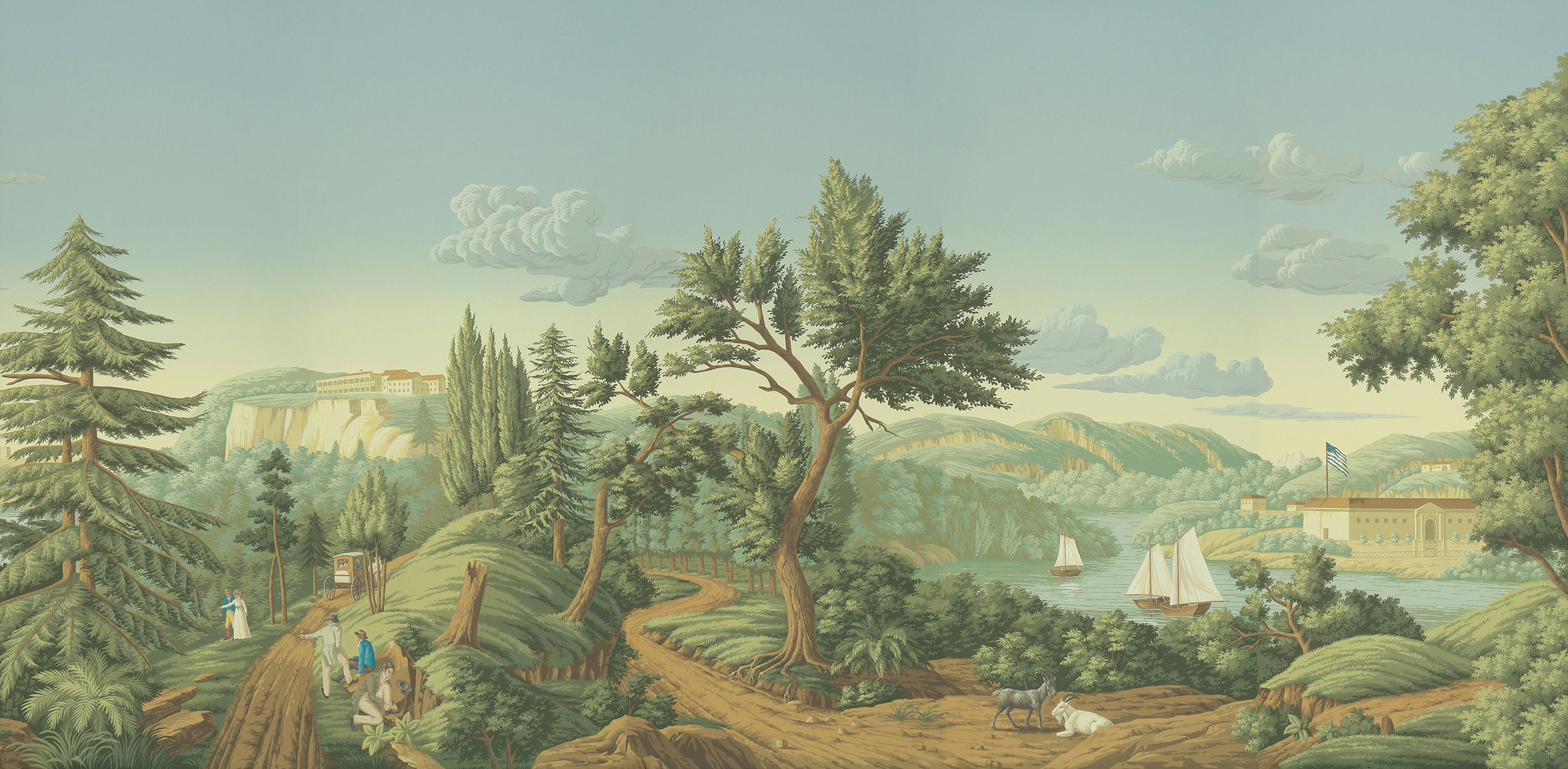 Обои ручная роспись North American River Views Verdoyant on scenic paper Обои ручная роспись North American River Views Verdoyant on scenic paper - постер Loft-Concept в Барнауле