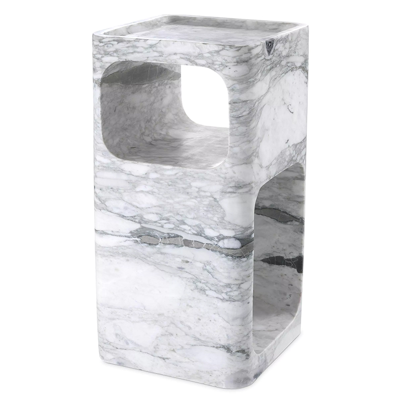 Приставной стол Eichholtz Side Table Adler Marble Белый Мрамор Bianco Приставной стол Eichholtz Side Table Adler Marble Белый Мрамор Bianco в Барнауле | Loft Concept
