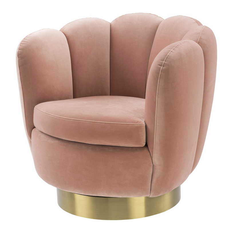 Кресло Eichholtz Swivel Chair Mirage nude Розовый пастельный Матовая латунь Кресло Eichholtz Swivel Chair Mirage nude Розовый пастельный Матовая латунь в Барнауле | Loft Concept