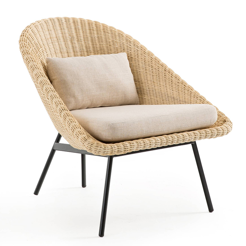 Кресло Marcu Wicker Chair Бежевый Черный в Барнауле | Loft Concept 