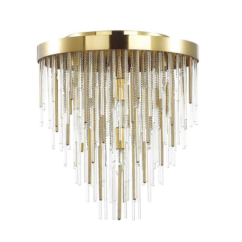 Потолочный светильник Luxury Gold & Glass Stripes Золотой Потолочный светильник Luxury Gold & Glass Stripes Золотой в Барнауле | Loft Concept