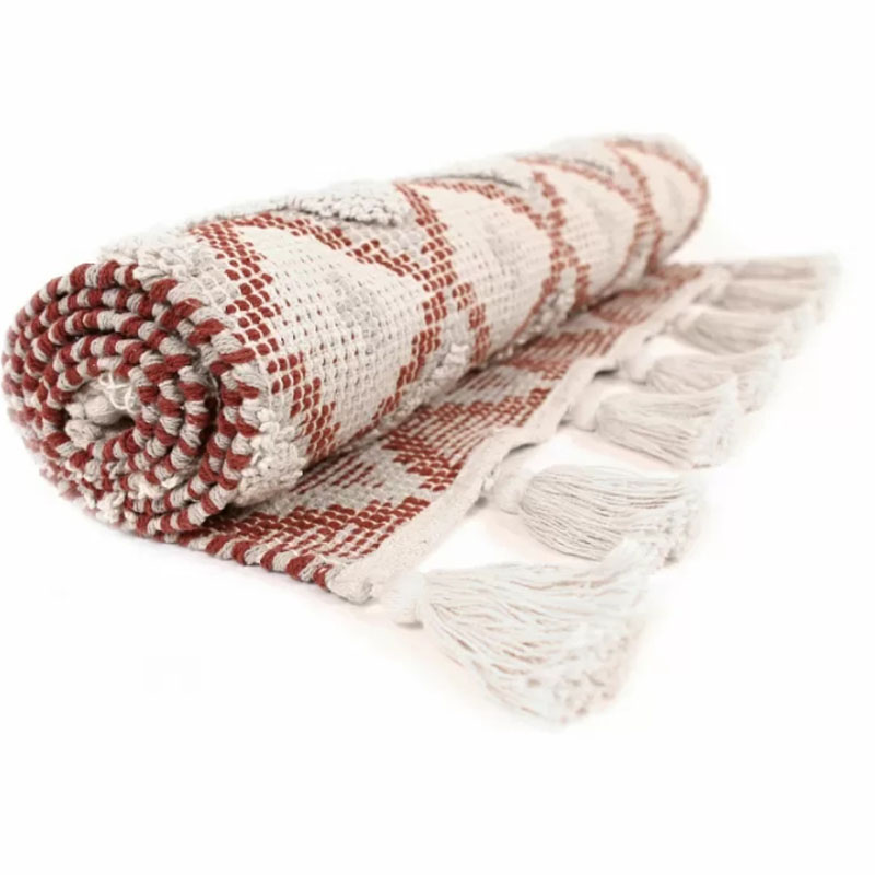 Ковер Juvenal Carpet 100% хлопок Бургундский красный Ковер Juvenal Carpet 100% хлопок Бургундский красный в Барнауле | Loft Concept