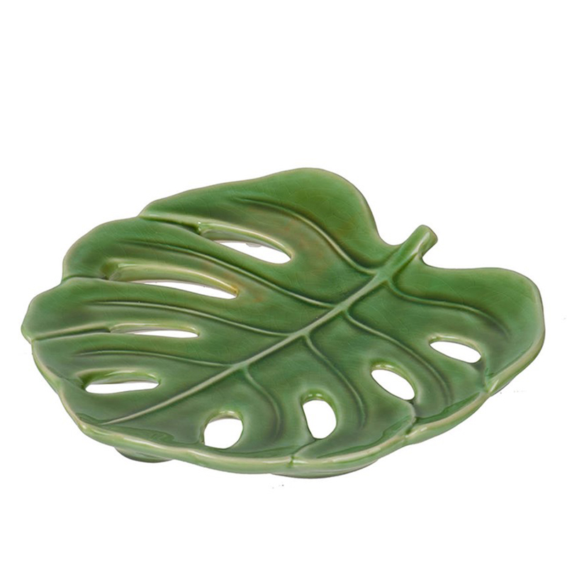 Блюдо Green Leaf монстера Зеленый шалфей Блюдо Green Leaf монстера Зеленый шалфей в Барнауле | Loft Concept