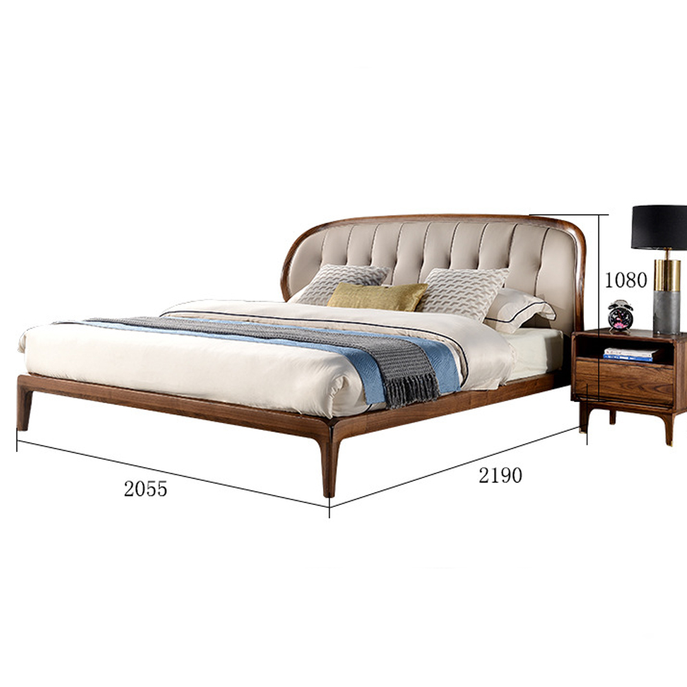 Кровать двуспальная с мягким округлым изголовьем Walnut Bed Кровать двуспальная с мягким округлым изголовьем Walnut Bed в Барнауле