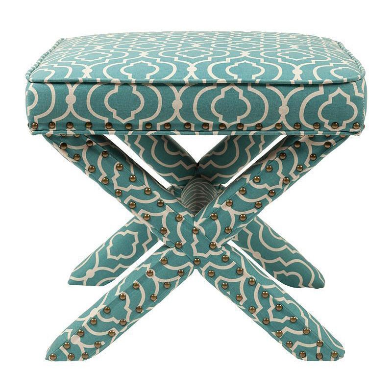 Пуф Turquoise Ornament Бирюзовый Белый в Барнауле | Loft Concept 