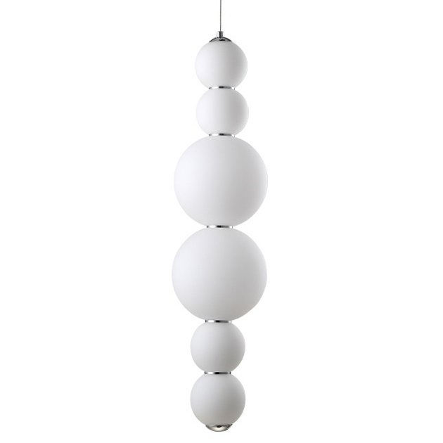 Люстра PEARLS Suspension Pendant Lamp C Белый Хром Люстра PEARLS Suspension Pendant Lamp C Белый Хром в Барнауле | Loft Concept