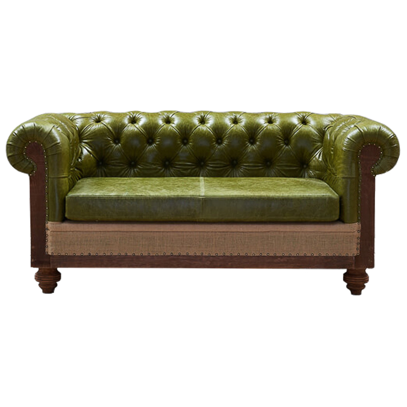 Диван Deconstructed Chesterfield Sofa double green leather Коричневый Зеленый ivory ( слоновая кость ) Диван Deconstructed Chesterfield Sofa double green leather Коричневый Зеленый ivory ( слоновая кость ) в Барнауле | Loft Concept