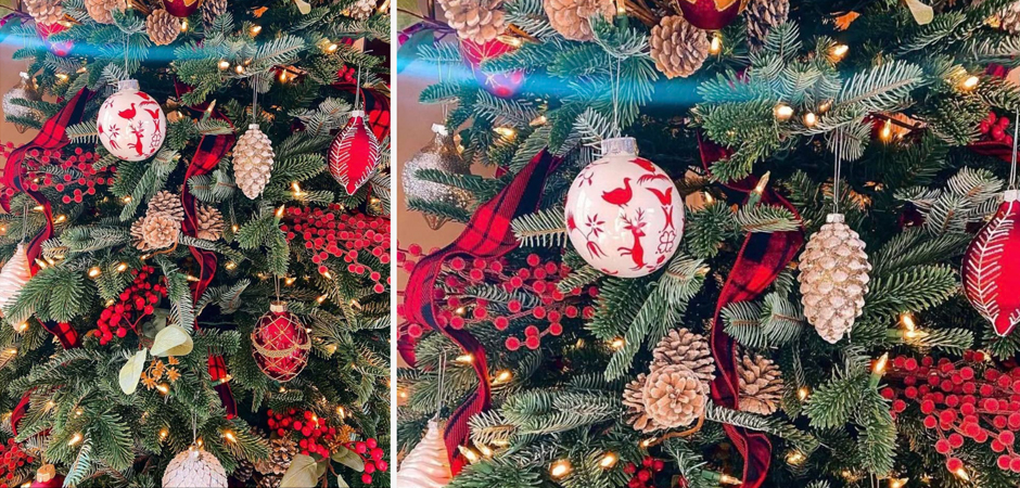 Дизайнерская Елка Украшенная Золотым и Белым декором Pine Cones and Red Decor Дизайнерская Елка Украшенная Золотым и Белым декором Pine Cones and Red Decor - Loft-Concept в Барнауле