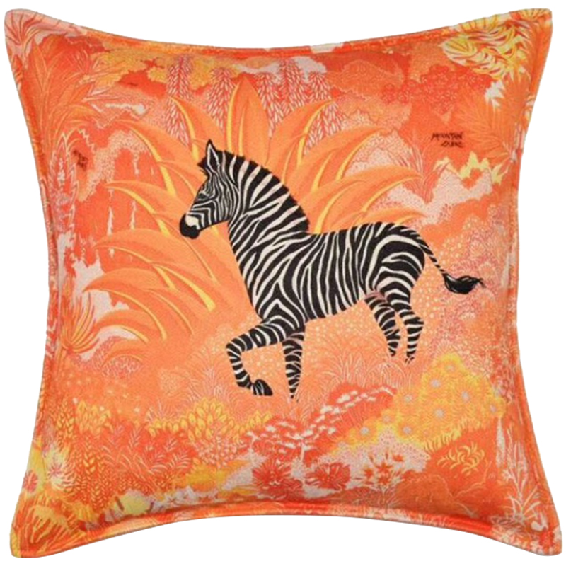 Декоративная подушка Hermes Zebra 30 Оранжевый Декоративная подушка Hermes Zebra 30 Оранжевый в Барнауле | Loft Concept