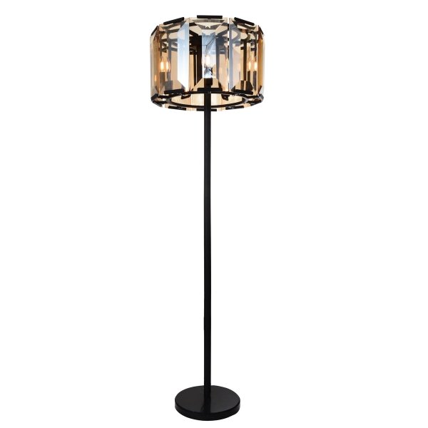 Напольная лампа Harlow Crystal Round Floor Amber Черный Янтарь (Amber) Напольная лампа Harlow Crystal Round Floor Amber Черный Янтарь (Amber) в Барнауле | Loft Concept
