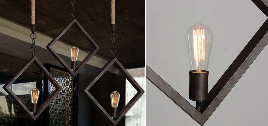 Подвесной светильник Romb Loft Rope Light Подвесной светильник Romb Loft Rope Light - Loft-Concept в Барнауле