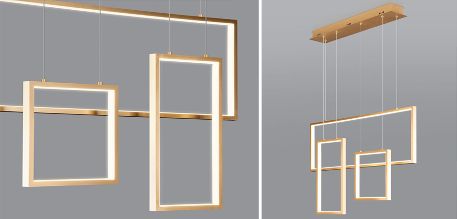 Люстра Rectangle Geometry Chandelier Gold 3 Люстра Rectangle Geometry Chandelier Gold 3 - Loft-Concept в Барнауле