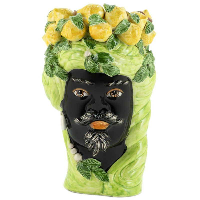 Ваза Vase Lemon Head Man Lime Салатовый Желтый Черный Ваза Vase Lemon Head Man Lime Салатовый Желтый Черный в Барнауле | Loft Concept