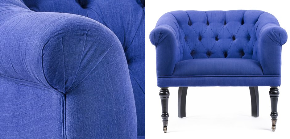 Кресло Chair Bentley кресло синий лен Кресло Chair Bentley кресло синий лен - Loft-Concept в Барнауле