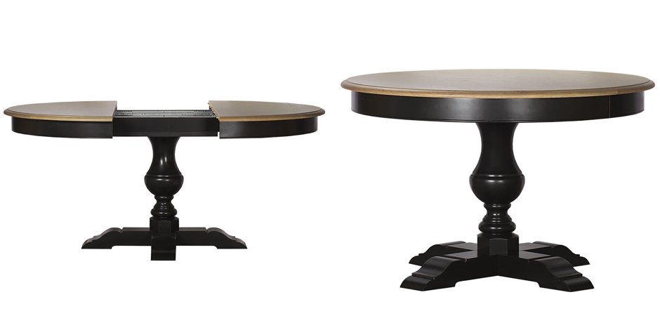 Provence Round Dining Table black раскладной стол Provence Round Dining Table black раскладной стол - Loft-Concept в Барнауле