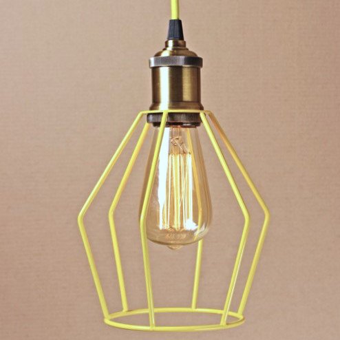 Подвесной светильник Wire Cage Pendant Trew Yellow Желтый Подвесной светильник Wire Cage Pendant Trew Yellow Желтый в Барнауле | Loft Concept