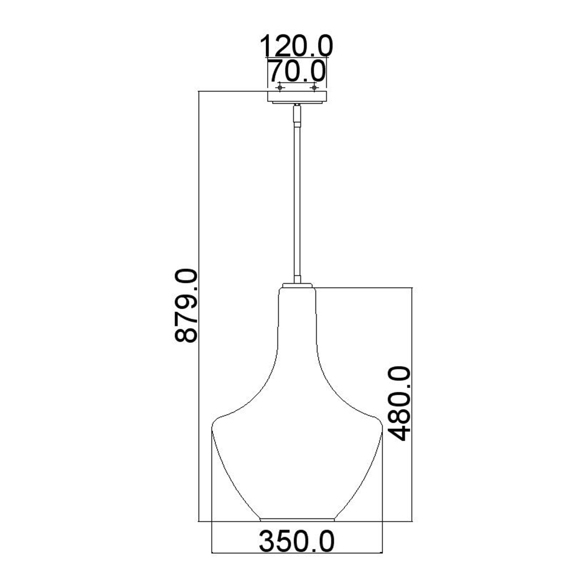 Подвесной светильник прозрачный стеклянный органической формы Kichler в Барнауле