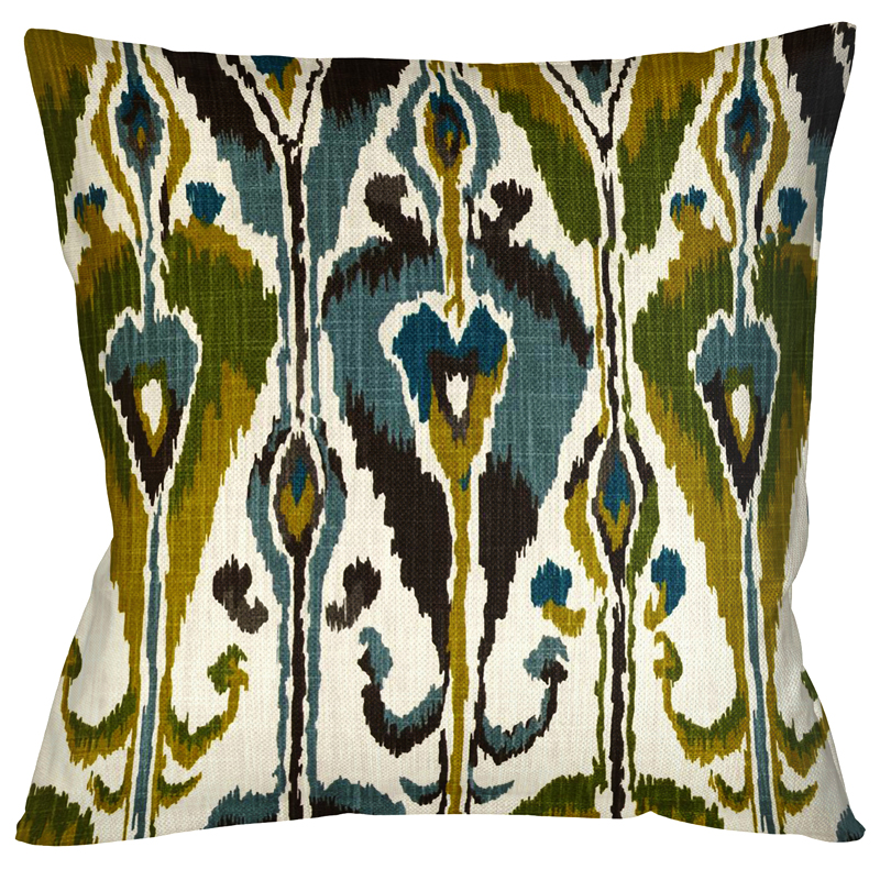 Декоративная подушка Ikat Pattern с бежевой оборотной стороной Темно-синий Декоративная подушка Ikat Pattern с бежевой оборотной стороной Темно-синий в Барнауле | Loft Concept