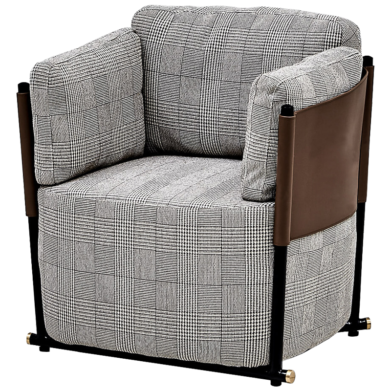 Кресло Furness Chair Черно-белый Коричневый Черный Кресло Furness Chair Черно-белый Коричневый Черный в Барнауле | Loft Concept
