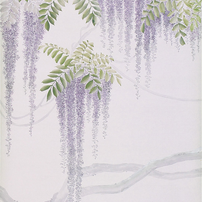Обои в японском стиле Wisteria Lavender on Lilac Mica metallic Xuan paper Обои в японском стиле Wisteria Lavender on Lilac Mica metallic Xuan paper в Барнауле | Loft Concept