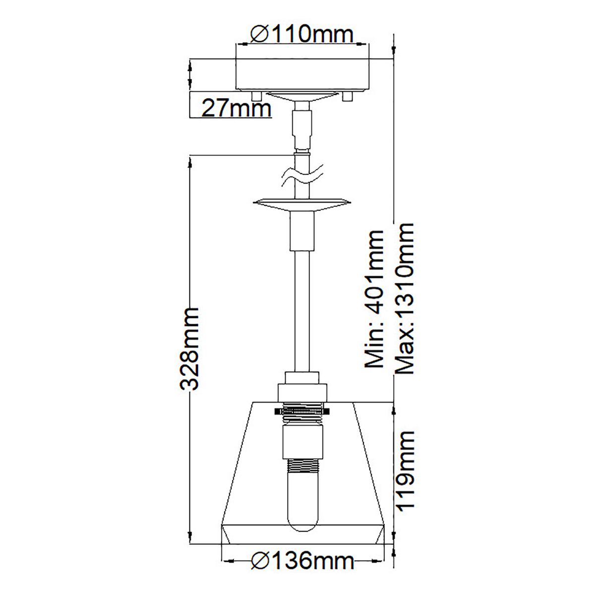Подвесной светильник хромированного цвета с граненым прозрачным стеклянным плафоном Elstead Lighting в Барнауле