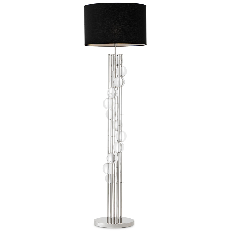 Торшер Eichholtz Floor Lamp Lorenzo Nickel & black Никель Черный Прозрачный Торшер Eichholtz Floor Lamp Lorenzo Nickel & black Никель Черный Прозрачный в Барнауле | Loft Concept