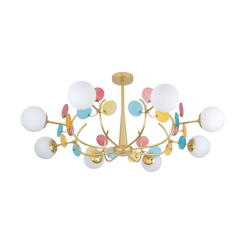 Потолочная Люстра MATISSE Multi glass 8 плафонов Золотой Латунь Потолочная Люстра MATISSE Multi glass 8 плафонов Золотой Латунь в Барнауле | Loft Concept