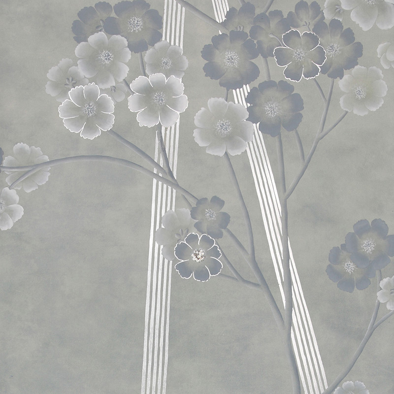 Обои ручная роспись Anemones in Light Special Colourway SC-235 on grey edo painted silk Обои ручная роспись Anemones in Light Special Colourway SC-235 on grey edo painted silk в Барнауле | Loft Concept