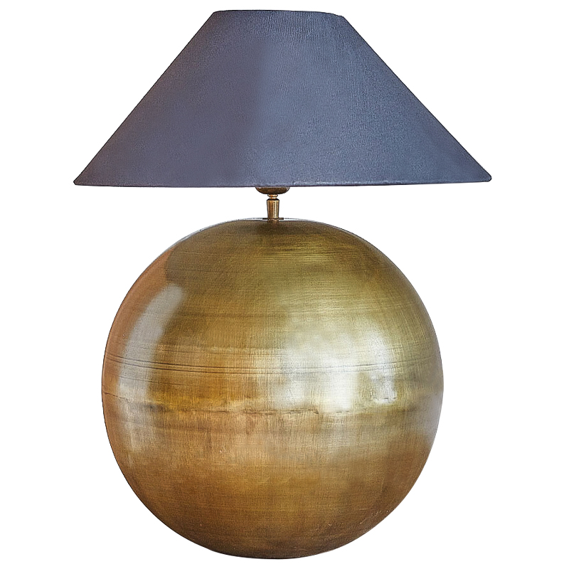 Настольная лампа с абажуром Metall Brass Ball Table Lamp Серый Латунь Настольная лампа с абажуром Metall Brass Ball Table Lamp Серый Латунь в Барнауле | Loft Concept
