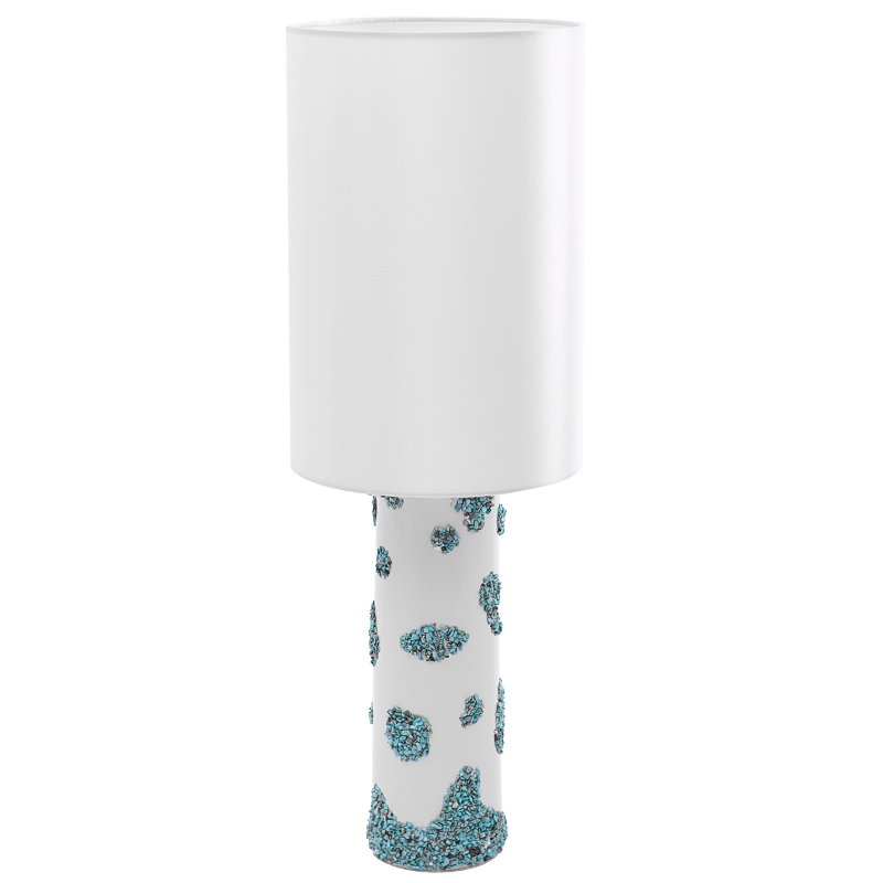 Настольная лампа Jessamond Table Lamp с абажуром Белый Бирюзовый в Барнауле | Loft Concept 