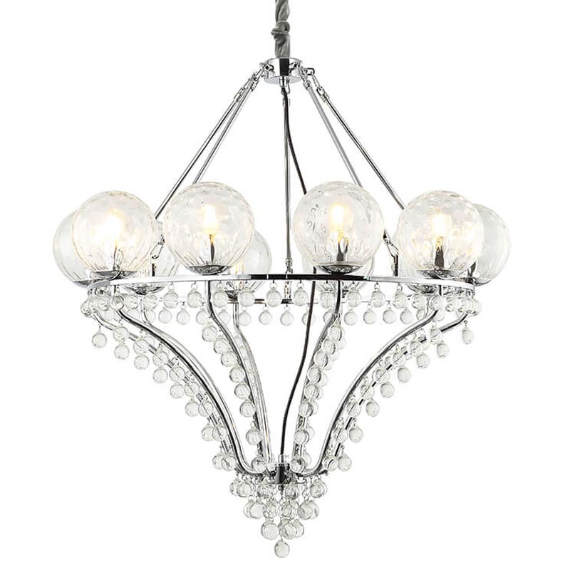 Люстра Melaine Chandelier chrome Хром Прозрачный (Transparent) Люстра Melaine Chandelier chrome Хром Прозрачный (Transparent) в Барнауле | Loft Concept