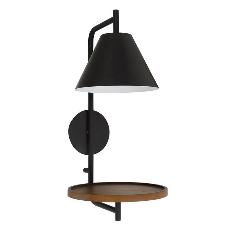 Бра с полкой Darko Wall Lamp Черный Древесина Бра с полкой Darko Wall Lamp Черный Древесина в Барнауле | Loft Concept