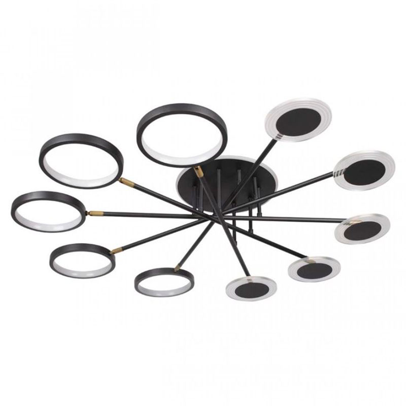 Люстра светодиодная BENDIK LIGHTING Black 10 плафонов Черный Прозрачный Люстра светодиодная BENDIK LIGHTING Black 10 плафонов Черный Прозрачный в Барнауле | Loft Concept