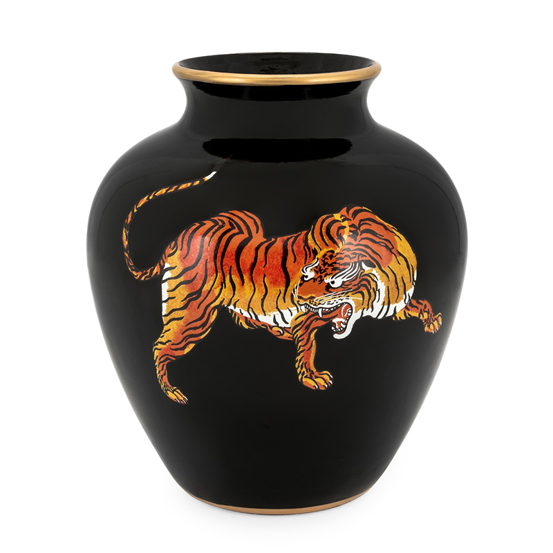 Ваза VASE TIGRE Черный Оранжевый Ваза VASE TIGRE Черный Оранжевый в Барнауле | Loft Concept