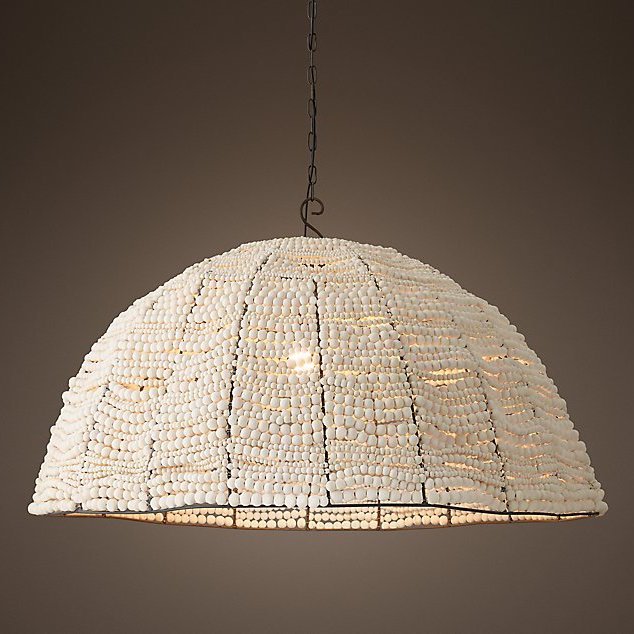 Люстра RH Clay Bead Dome Pendant White 40 Белый Люстра RH Clay Bead Dome Pendant White 40 Белый в Барнауле | Loft Concept