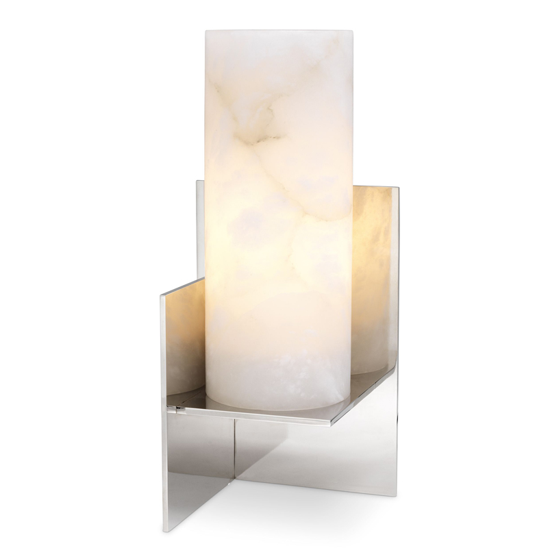 Настольная лампа Eichholtz Table Lamp Frisco Никель Белый Настольная лампа Eichholtz Table Lamp Frisco Никель Белый в Барнауле | Loft Concept