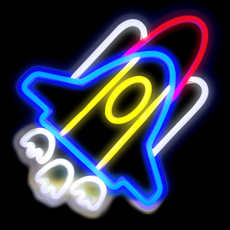 Неоновая настенная лампа Shuttle Neon Wall Lamp Мульти Синий Белый Красный Желтый Неоновая настенная лампа Shuttle Neon Wall Lamp Мульти Синий Белый Красный Желтый в Барнауле | Loft Concept
