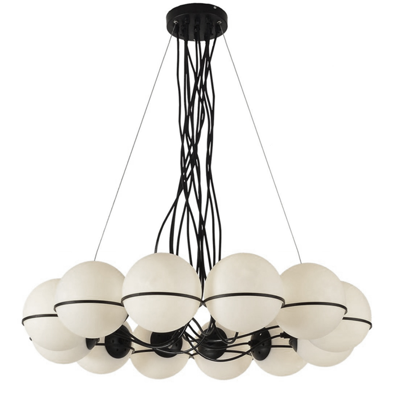 Люстра Gino Sarfatti Model 2109 12 Lamp Черный Прозрачный белый Люстра Gino Sarfatti Model 2109 12 Lamp Черный Прозрачный белый в Барнауле | Loft Concept