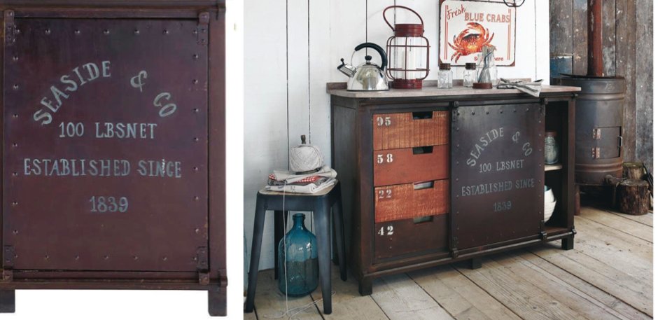 Буфет металлический с деревянными ящиками Industrial Rust Iron Buffet Буфет металлический с деревянными ящиками Industrial Rust Iron Buffet - Loft-Concept в Барнауле