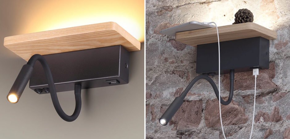 Бра Shirk Черное с USB входом Бра Shirk Черное с USB входом - Loft-Concept в Барнауле