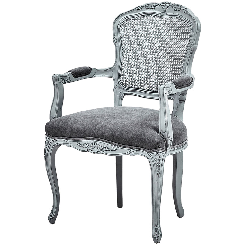 Стул с подлокотниками Maria Antoinette Stool II Серый Светло-серый Стул с подлокотниками Maria Antoinette Stool II Серый Светло-серый в Барнауле | Loft Concept