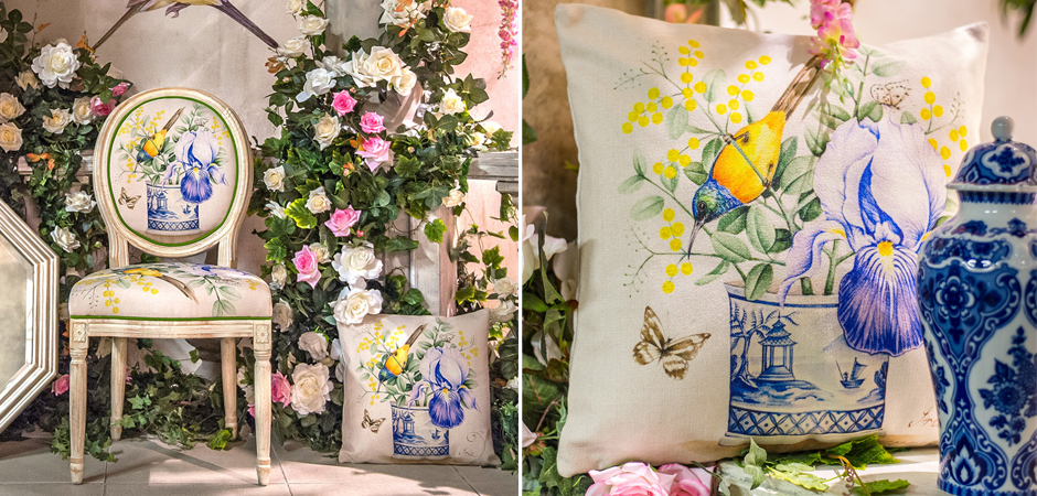 Декоративная подушка Blue Iris Pillow Декоративная подушка Blue Iris Pillow - Loft-Concept в Барнауле