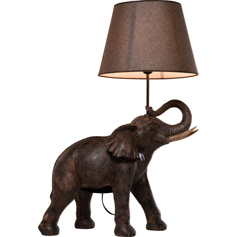 Настольная лампа Elephant Holding Lampshade Коричневый Настольная лампа Elephant Holding Lampshade Коричневый в Барнауле | Loft Concept